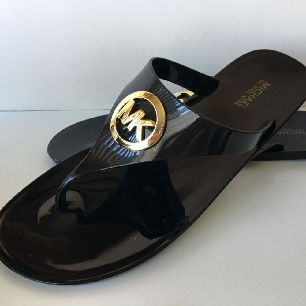 NIB Michael Kors Lillie Jelly Thong Flip Flop Sandals Size 11